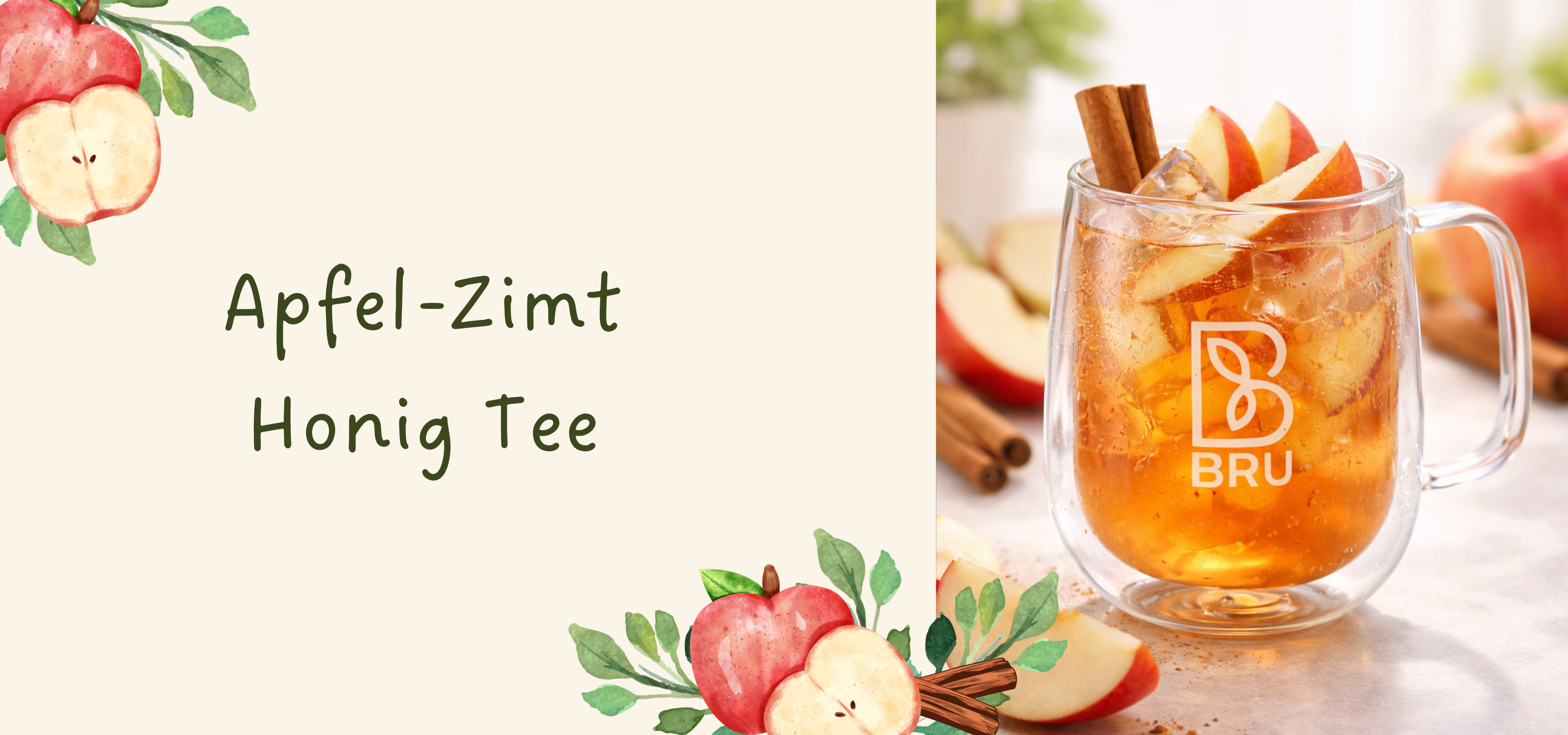 Apfel-Zimt Honig Tee Drink mit "Weißer Kick"