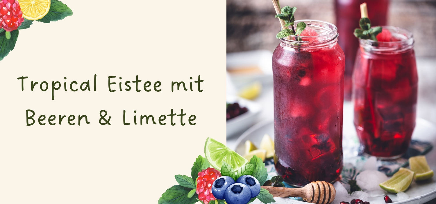 Tropical Eistee mit Beeren & Limette
