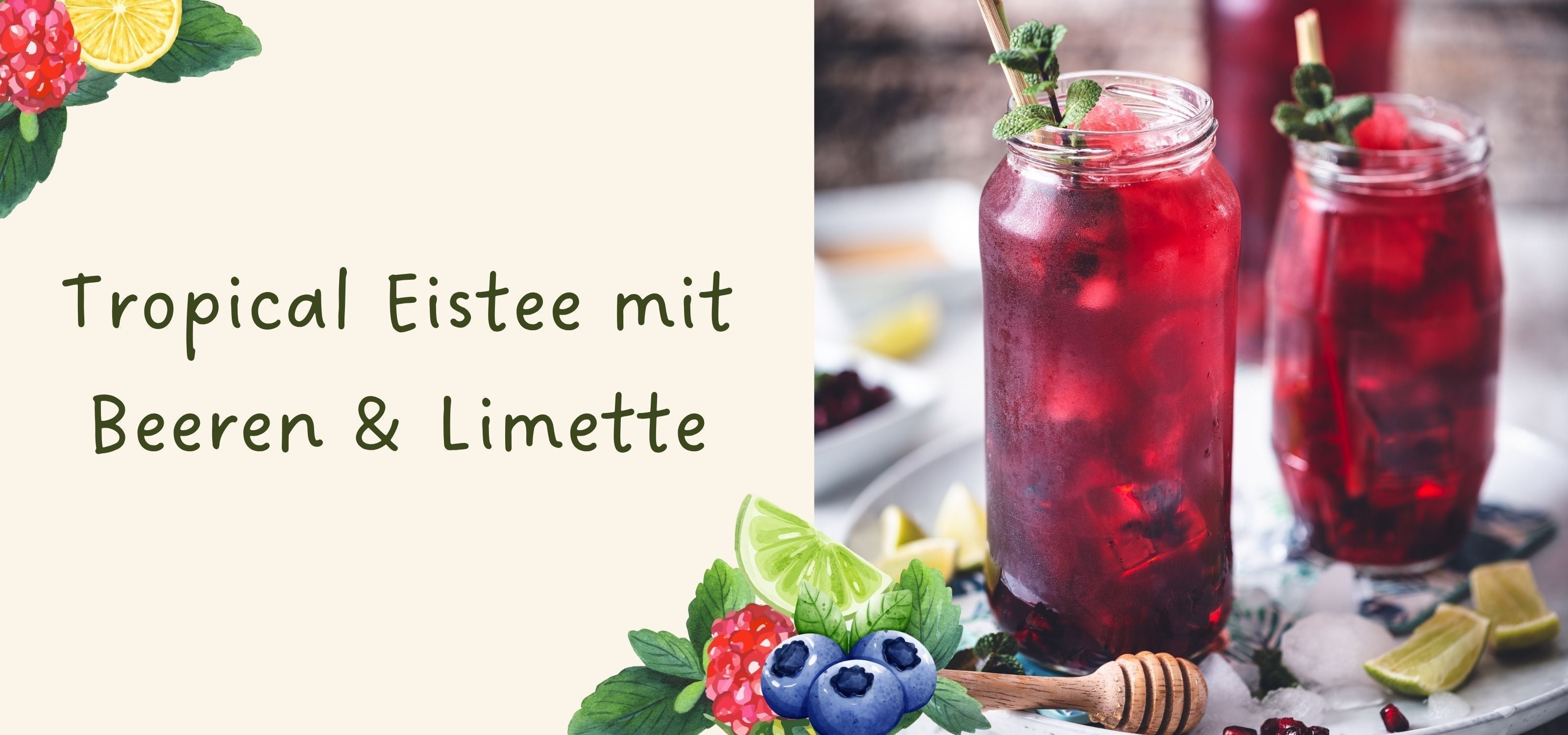 Tropical Eistee mit Beeren & Limette