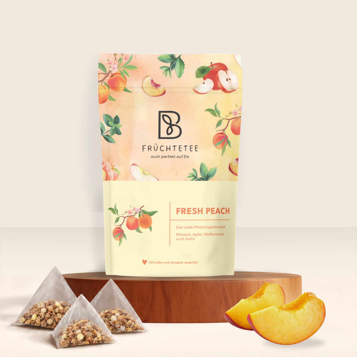 Früchtetee Fresh Peach Teebeutel