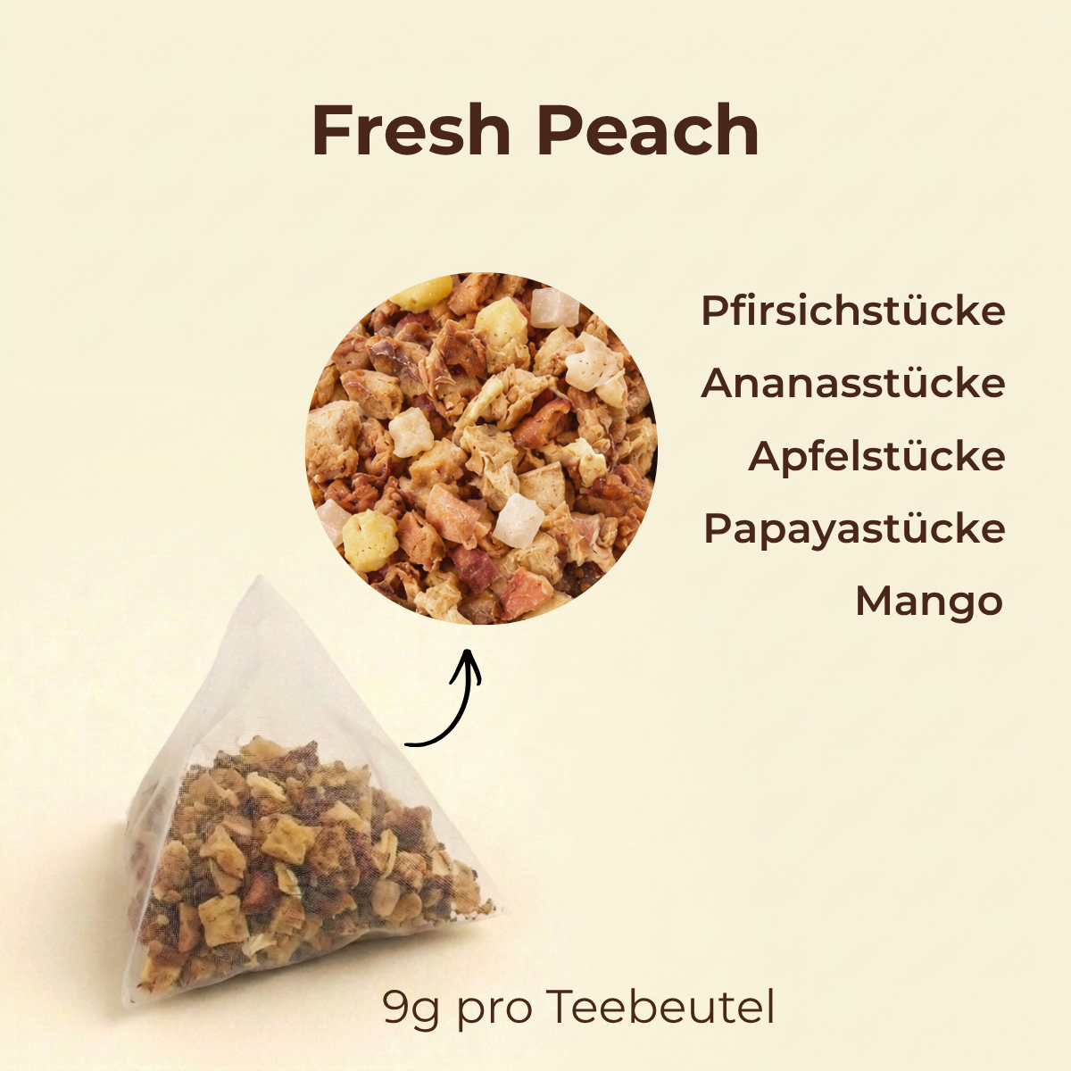 Früchtetee Fresh Peach Teebeutel