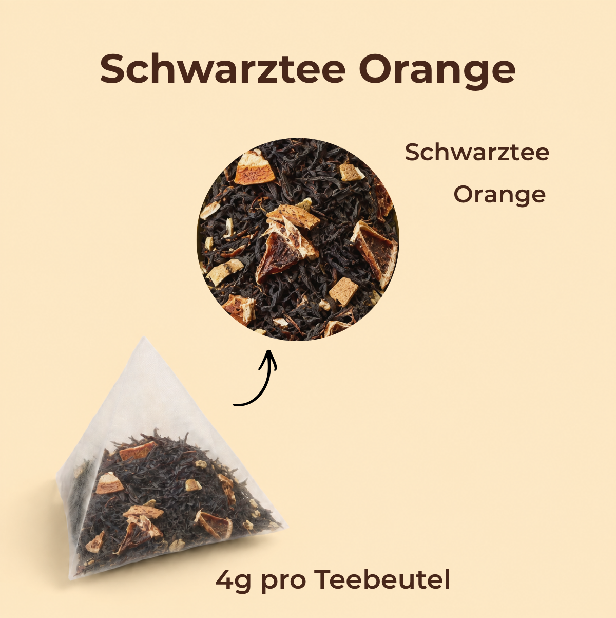 Schwarztee Süße Orange Teebeutel