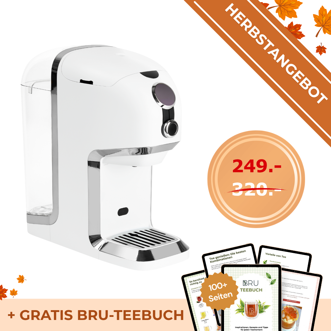 BRU Teemaschine + digitales BRU Teebuch