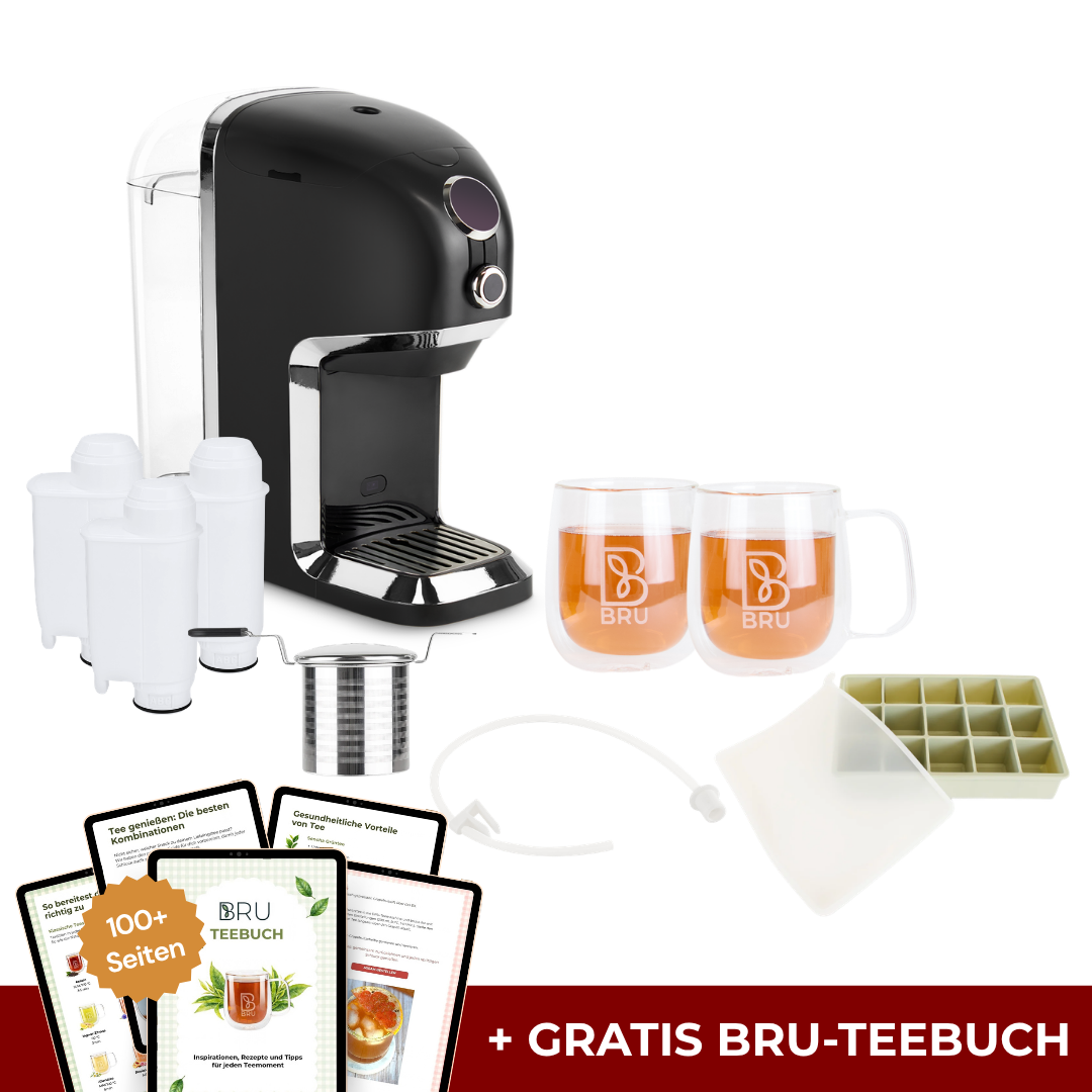 BRU Maker One Schwarz mit Zubehör, Gläsern und Teebuch