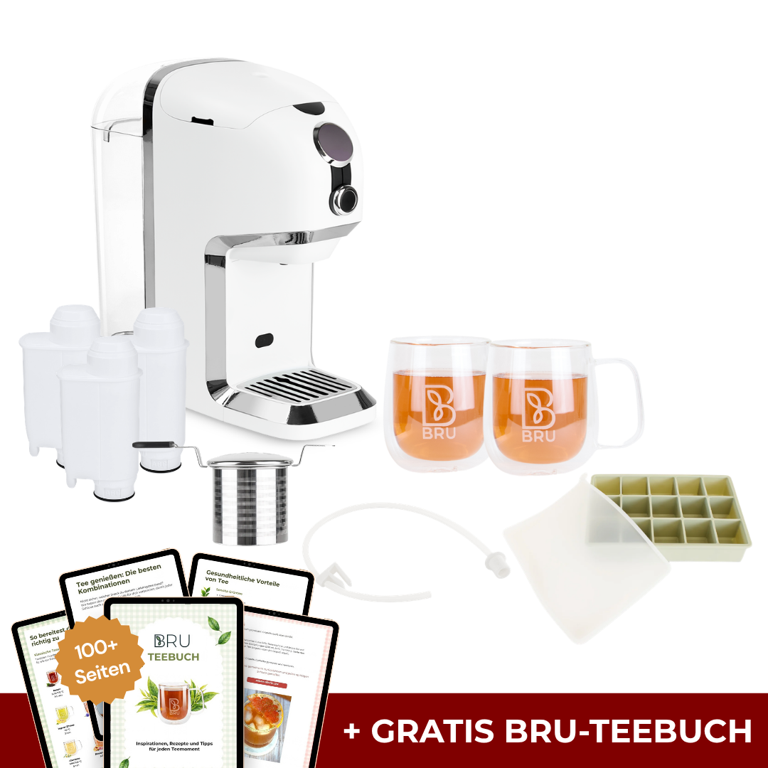 BRU Maker One Weiß mit Zubehör, Gläsern und Teebuch